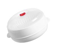 Efficiente contenitore per cottura a vapore a microonde con struttura a strati Fori di dispersione del vapore Coperture trasparenti per un riscaldamento uniforme Gadget da cucina sicuro Manico