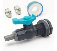 Efficiente deviazione dell'acqua con kit rubinetto in PVC tra cui raccordo paratia, valvola a sfera e adattatore per tubo da 25 mm adatto per esigenze di giardinaggio