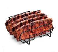 Efficiente griglia antiaderente per barbecue, in acciaio inox resistente per stabilità durante la cottura di costolette di manzo (nero)