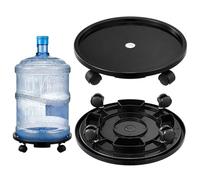 Efficiente porta bottiglie d'acqua, con telaio resistente e ruote scorrevoli per un rapido spostamento, resistente (nero)