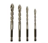 Efficiente punta eccentrica a quattro flute per perforare e forare piastrelle in vetro e superfici dure, con design triangolare a spirale per un funzionamento regolare (8 mm)
