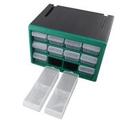 Efficiente scatola portaoggetti per attrezzi, progettata per massimizzare lo spazio e l'organizzazione in garage e spazi di lavoro (12 griglie verde)