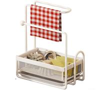 Efficiente scolapiatti con scolapiatti e fessure ventilate per una migliore circolazione dell'aria intorno agli oggetti bagnati (bianco)