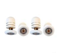 Efficiente set di 4 pulegge in ottone per porte scorrevoli del bagno, costruzione di lunga durata con robusto materiale ABS, compatibile con la maggior parte delle configurazioni doccia (25 mm)