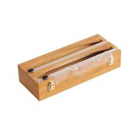 Efficiente sistema di gestione della pellicola e dell'involucro di plastica con struttura in legno massello e funzione di taglio funzionale