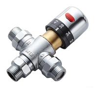 Efficiente valvola di miscelazione a tre vie con controllo termostatico per ridurre il rischio di scottature nelle installazioni idriche domestiche