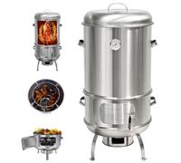 Efficieran Barbecue a Carbone Affumicatore Verticale in Acciaio | Affumicatore a Barile Verticale con Porta d'Accesso e Termometro Integrato per Affumicare Carne all'Aperto