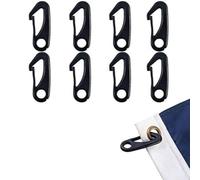 EffiFish 8 ganci a scatto in nylon resistenti anti vento per bandiere con occhielli neri silenziosi 60 mm
