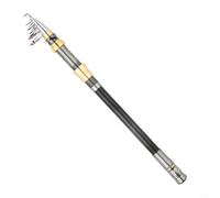 EffiFish Canna da pesca telescopica da 1,8-2,4 m, portatile, in carbonio, ripiegata a 44 cm, per viaggi, surf, casting e pesca su roccia (2,4 m, grigio)