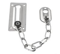 EffiFish Catena di sicurezza per porta in acciaio inox per casa e ufficio, resistente, per controllare i visitatori in modo sicuro sulle porte in legno, finitura argento