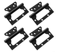 EffiFish Cerniere per porta in acciaio inox, con cuscinetto a sfera, silenziose, resistenti, senza scanalature, reversibili, per cucina, bagno, soggiorno, confezione da 1 (99 mm, nero)