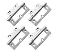 EffiFish Cerniere per porta in acciaio inox, con cuscinetto a sfera, silenziose, resistenti, senza scanalature, reversibili, per cucina, bagno, soggiorno, confezione da 1 (75 mm, argento)