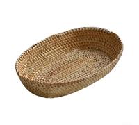 EffiFish Cesto rettangolare in rattan intrecciato per frutta e scrivania, con design elegante per la casa, colore giallo (medio)