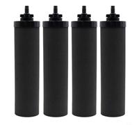 EffiFish Confezione da 4 cartucce di ricambio per filtro dell'acqua a carbone attivo, nere per sistema a gravità, compatibili con Travel Big Royal Series
