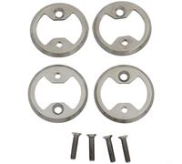 EffiFish Confezione da 4 piastre di rinforzo per pedali della bici per Wahoo e Speedplay, protezioni per tacchetti in metallo ad alta resistenza con viti, 38 mm nero (H)