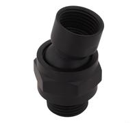 EffiFish Connettore per soffione doccia, snodo sferico, in ottone, angolo regolabile, filettatura G1/2, argento spazzolato nero (nero)
