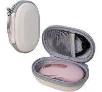 EffiFish Custodia rigida in EVA per mouse Logitech MX Anywhere 3S, borsa protettiva da viaggio con tasca e manico in rete, compatta, 10,5 x 7,5 x 4,5 cm (bianco)