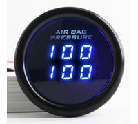 EffiFish Doppio manometro digitale 0,6 m NPT 1/8 con doppio display a LED, per veicoli da 12 V-24 V, guscio in ABS, schermo blu e rosso (luce blu)