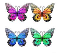 EffiFish Farfalla decorativa da parete in metallo, per interni ed esterni, con design realistico con antenne in filo metallico e intricati dettagli ad ala per ornamenti da giardino (verde)