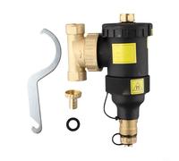 EffiFish Filtro magnetico riscaldato G3/4, separatore di sporco, per sistemi di riscaldamento centralizzato con magnete da 12000 Gauss e valvola di scarico, in ottone nero
