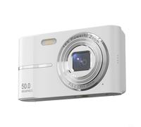 EffiFish Fotocamera digitale 4K, con zoom digitale 16x, anti-shake, ricarica di tipo C, schermo da 2,4 pollici, portatile per viaggi e selfie, ideale per principianti e studenti (bianco)