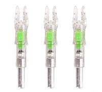 EffiFish Freccia luminosa a LED per albero da 6,2 mm, bagliore auto-illuminante con batteria a lunga durata, luce rossa, verde, blu, colorata, confezione da 3 (verde)