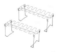 EffiFish Griglia per arrosto per pollame, 14 scomparti, in acciaio inox, supporto per cosce di pollo per grigliare, cestino portatile per barbecue, per le ali di tacchino, cucina all'aperto, 13,4 x