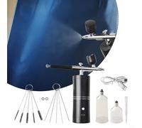 EffiFish Kit aerografo portatile senza fili, con compressore a pressione variabile per verniciatura auto, moto, vernice spray per nail art (nero B)