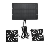 EffiFish Kit ventola di ventilazione con pannello solare da 12 V, con pannello da 10 W, per pollame casa, giardino, capanno, ventola di controllo della temperatura (A)