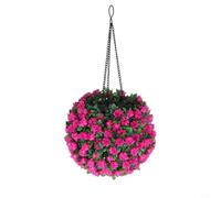 EffiFish Lampada a sfera a forma di fiore a energia solare per esterni, resistente alle intemperie, lampada da appendere con gancio per giardino, albero, recinzione, decorazione per feste (A)