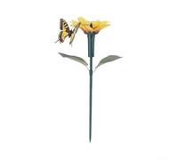 EffiFish Paletto da giardino solare da 40 cm con uccello in movimento | Rotazione alimentata dal vento, senza batterie necessarie, design vibrante a farfalla, altezza 40 cm