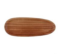 EffiFish Piatto ovale in legno fatto a mano, vassoio multiuso da cucina, tavolo da pranzo, esposizione, frutta, snack, dessert, insalata per cene domestiche e uso per feste (27,5 x 10,5 cm)