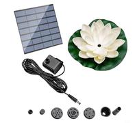 EffiFish Pompa solare a fontana di loto per giardino, vasca per uccelli, laghetto, decorazione regolabile, ugelli per flusso d'acqua, resistente alle intemperie, monocristallino, silenziosa, per