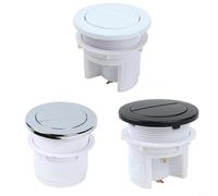EffiFish Pulsante cromato doppio scarico WC, controllo pneumatico rotondo della cisterna con doppio tubo flessibile per bagno 84 x 98 mm (argento)