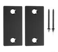 EffiFish Set di 2 coperture per fori della porta, in acciaio inox 304, piastra di riparazione robusta, resistente alle intemperie, argento nero (angolo retto argento)