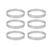 EffiFish Set di 6 anelli per crostata in acciaio inox, 11-13 cm, perforati | Per crostate, mousse, mini torte, torte salate, progetti culinari creativi