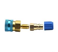EffiFish Set di adattatori rapidi per connettori in ottone, lato alto e basso, per manometro collettore aria condizionata auto R1234YF R134A