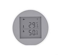 EffiFish Smart For Zigbee Sensore di temperatura e umidità con display LCD, USB o alimentazione a batteria, avvisi app, per Smart Life e per Tuya, funziona per Alexa e Google Home, bianco (ForZigbee)