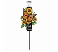 EffiFish Stele Memoriale per giardino 50cm Impermeabile IP44 Stele Memoriale(Butterfly)