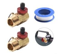 EffiFish Strumento per porta di riempimento collettore serbatoio aria, valvola di sicurezza 125-150 PSI 1/2 MNPT ingresso 1/4 FNPT Uscita Gauge Port 1/8 FNPT Manopola in alluminio