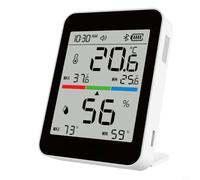 EffiFish Termoigrometro intelligente con LCD da 3,3 pollici, controllo app e registro min/massimo, monitor di umidità interna ricaricabile per casa e ufficio