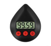 EffiFish Timer digitale per doccia con display a tre colori a prova di spruzzi e conto alla rovescia programmabile per il bagno, timer impermeabile (nero)