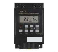 EffiFish Timer elettronico, TM616, interruttore di temporizzazione intelligente con programmazione di 7 giorni e funzione di memoria per apparecchiature di produzione e dispositivi domestici, nero