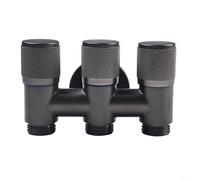 EffiFish Valvola deviatrice angolare a 3 vie, in rame, con controllo individuale per bagno, WC, bidet, doccia, rubinetto della cucina (grigio, con beccuccio)