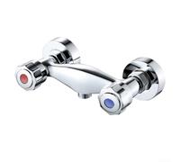 EffiFish Valvola miscelatore cromata per bagno doccia, con doppia leva di controllo caldo e freddo, rubinetto spruzzatore con uscita G1/2 per flusso d'acqua costante (B)