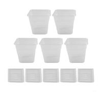EffiFish Vaso trasparente per piante e orchidee, contenitore quadrato trasparente con fori di ventilazione, sistema di monitoraggio dello sviluppo delle radici delle piante (12 cm con vassoio)