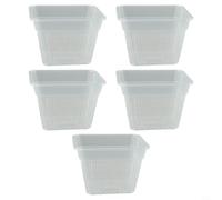EffiFish Vaso trasparente per piante e orchidee, contenitore quadrato trasparente con fori di ventilazione, sistema di monitoraggio dello sviluppo delle radici delle piante (15 cm con vassoio)
