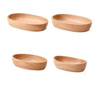EffiFish Vassoi ovali in legno, ciotole da cucina multiuso, per snack, frutta, piatti per feste e per la casa (17 x 9,5 x 4,5 cm)
