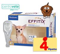 EFFITIX 4 Pipette 0-4 / 4-10 /10-20 / 20-40 / 40-60 Kg - Antiparassitario Cani