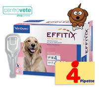 EFFITIX 4 Pipette 0-4 / 4-10 /10-20 / 20-40 / 40-60 Kg - Antiparassitario Cani